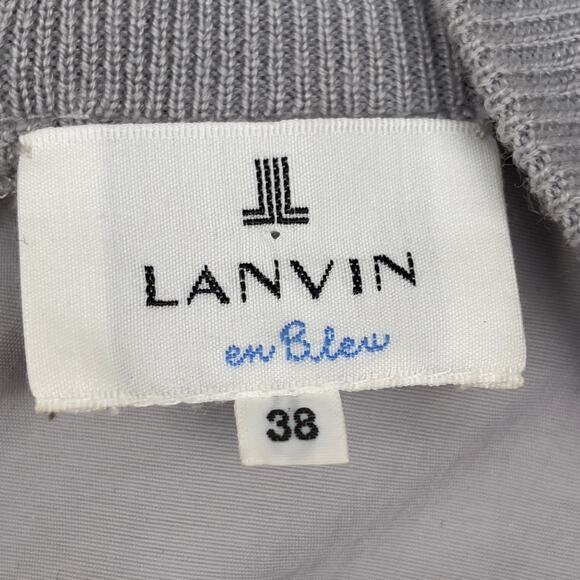 Lanvin En Bleu Mixed Media Cardigan Gray IT 38 Asymmetrical Lagenlook - Picture 6 of 13